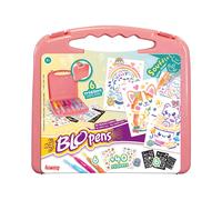 Coffret Art Blopens Lansay Ma Mallette Kawaii - Kit Portable Rose, 6 Créations