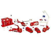 STARLUX - Grand Coffret de Petites Voitures de Pompiers avec 1 caserne, 6 véhicules (2 Camions, 1 Voiture, 1 Fourgon et 1 hélicoptère) et de Nombreux Accessoires - Jouet Enfant 3 Ans et Plus - 806142
