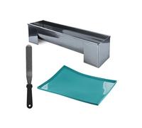 Lily Cook – Kit de pâtisserie Atelier Bûche – Moule à bûche, plaque à génoise – Argent et bleu