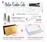 Coffret atelier number cake + Stylo de glaçage noir Scrapcooking