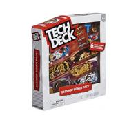 Coffret Atelier pour Tech Deck Mini Skate : 6 Finger Skates Finesse 96 mm + Accessoires - Set Skateboard a Doigts avec Carte Tigre