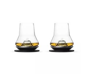 COFFRET ATMOSPHERE 2 verres à Dégustation à Whisky + socle rafraichisseur + dessous de verre PEUGEOT noir mat