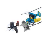 Coffret Attaque aérienne, Ensemble de jouets 1 hélicoptère, 1 figurine humaine et 1 dinosaure tapejara, Schleich 41468 Dinosaurs
