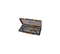 Coffret avec plateau thermoformé rigide 1 cliquet avec 17 douilles 6 pans 1/2 + 5 accessoires