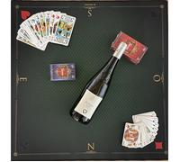 Coffret avec tapis de jeux vert/rouge + 1 jeu de tarot & 1 jeu 52 + 1 btle 75cl Tendresse demi-sec chenin d'anjou.