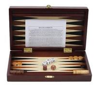 Cartamundi Coffret Backgammon en bois – Teinte Acajou, jeu traditionnel, pièces en bois 28x15 cm
