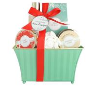 Coffret Bain Hiver Féérique- Gel Douche 180ml, Sels de Bain 100g, Lait Corporel 50ml, Gommage 50ml et Fleur de Bain- Cadeau Femme Beauté, Soin Corps - French Tendance