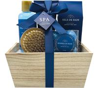 Coffret Bain Thé Vert - Gel Douche 160ml, Bain Moussant 100 Ml, Lait De Corps, Sels De Bain, Bombes De Bain, Brosse De Massage - Soin Corps - Kit Cocooning Baignoire