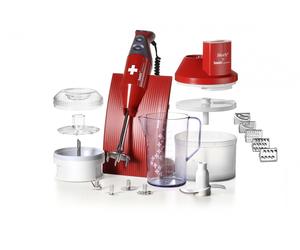 Coffret Bamix Super Box avec mixeur plongeant SwissLine M200 Rouge et 4 embouts