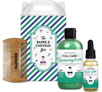 Coffret Barbe Et Cheveux Pour Homme De Monsieur Barbier Français, Naturel Et Végan Shampoing, Huile Barbe Et Peigne Double Face Kit Cadeau Beauté Pour Hommes