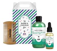 Coffret Barbe et Cheveux pour homme de Monsieur BARBIER | Français, Naturel et Végan | Shampoing, Huile barbe et Peigne Double Face | Kit cadeau beauté pour hommes