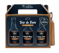 Coffret Barbe Homme - Baume Après Rasage 100ml, Nettoyant Visage 100ml, Crème Mains 100ml - Senteur Musc Blanc - Kit Soin Rasage, Peau, Barbe, Bien Etre - Cadeau Homme Original - French Tendance