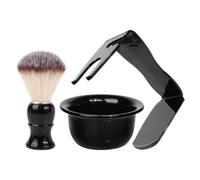 Coffret Barbe Homme Bol à Mousse, Brosse, Support Rasoir | Kit en Abs Nylon, Usage Maison et Voyage, Léger, Portable, pour Entretien Complet