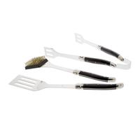 Coffret Barbecue 3 pièces, Inox et manche ABS -PRADEL EXCELLENCE - Brosse, pince et spatule ajourée.