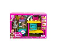 Coffret Barbie A la Ferme : Vache + Lapin + Poule - 25 Accessoires - Poupée Mannequin - Set Jouet Fille Et Carte
