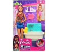 Coffret Barbie Babysitter Skipper Bain : Poupee, Enfant, Baignoire, Accessoires - Mattel