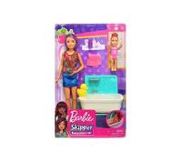 Coffret Barbie Babysitter Skipper Bain : Poupee, Enfant, Baignoire, Accessoires - Mattel