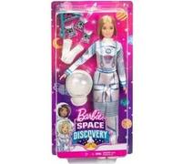 Coffret barbie blonde poupee mannequin cosmonaute + 7 accessoires - poupee metier - jouet fille avec carte animal