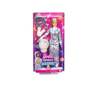 Coffret Barbie Blonde Poupee Mannequin Cosmonaute + 7 Accessoires - Poupee Metier - Jouet Fille Avec Carte Animal