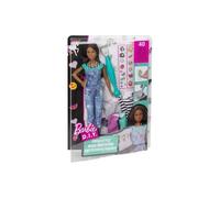 Coffret Barbie Brune Emoji Style : Comprend 1 Poupée 3 Habits Et des Décalcos + Accessoires - Poupee Mannequin
