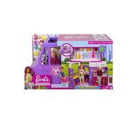Coffret pour Barbie Camion Restaurant Food Truck Transformable 30 Accessoires - Set vehicule 2 en 1 + 1 Carte Tigre