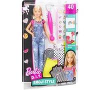 Coffret Barbie Emoji Style : Comprend 1 Poupée 3 Habits Et des Décalcos + Accessoires - Poupee Mannequin