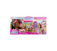Coffret pour Barbie Grand Centre équestre + 1 Cheval + 26 Accessoires + 1 poupée Mannequin - Set toilettage + Carte Tigre