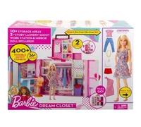 Coffret barbie grand dressing transportable + 1 poupée mannequin + 36 accessoires - set habit vêtement + carte tigre