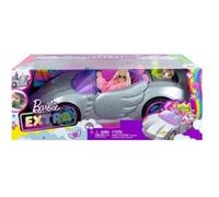 Coffret barbie grande voiture décapotable grise avec paillettés + 3 accessoires - set véhiculé poupées mannequin - jouet fille + 1 carte tigre