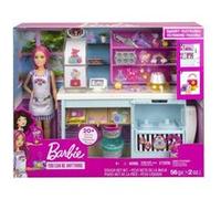 Coffret barbie la cuisine + 1 poupée mannequin + 20 accessoires - set jouet fille métier + carte tigre