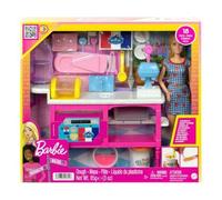 Coffret Barbie La Cuisine + 18 Accessoires + 1 Poupée Mannequin - Set Jouet Fille Métier Avec Carte Tigre