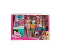 Coffret Barbie La Cuisine + 18 accessoires + 2 Poupées Mannequins - Set Métier + 1 Carte tigre