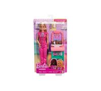 Coffret Barbie Pediatre - Poupee blonde, Bebe, Accessoires - Metier medical Docteur, Medecin - Set Jouet Enfants et Carte