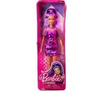 Coffret Barbie Poupee Mannequin Fashionistas : long Cheveux Violets Avec Robe Et Chaussures et 1 Carte Offerte