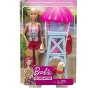Coffret barbie poupee mannequin maitre-nageur + chien + accessoires - set poupée mannequin métier sauveteur et 1 carte offerte
