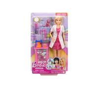 Coffret Barbie Scientifique Blonde avec 17 accessoires - Set Poupée Mannequin Docteur + 1 Carte