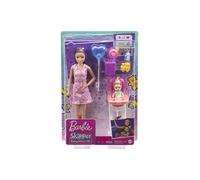 Coffret Barbie Skipper Babysitter Fete Anniversaire - Avec poupee, bebe et accessoires - Set Famille et carte animaux