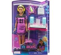 Coffret barbie star de chanson avec piano + 4 accessoires - set poupée mannequin et carte animaux