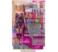 Coffret Barbie Supermarché + Poupée + 21 Accessoires - Poupée Mannequin Shopping - Set 22 Pieces + Carte Animal