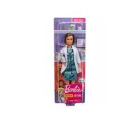 Coffret Barbie Vétérinaire Avec Accessoire Et Chat Gris - Poupee Mannequin Brune - Set Jouet Fille Metier + Carte Tigre