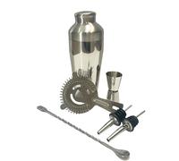 Coffret barman professionnel 6 pièces : agitateur à cocktail en acier inoxydable de 700 ml avec cuillère,