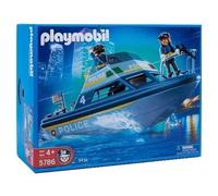 Coffret Bateau de Police - Vedette de Police - Set Jeux de Construction 34 Pieces avec 1 Carte - Nouveaute