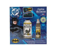 Corine de Farme - Coffret Batman : Eau Parfumée 150ml Musc Fruité + Gel Douche 2en1 300ml Abricot + Serviette Microfibre 30x30cm, 96% Naturel, Dès 3 Ans