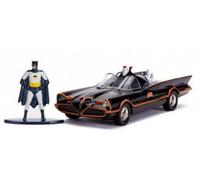 Coffret Batmobile Classic TV Series + Figurine Batman - Voiture Noir 1/32 - Set véhicule Miniature DC + Carte - Enfant