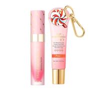 Coffret baume et huile pour les lèvres, baume hydratant avec gloss et bau-me pour lèvres sèches et gercées, brillant longue tenue au beurre de karité, hydratant et lisse (1PCS-A)