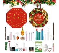 Coffret beauté de l'Avent, compte à rebours de maquillage de 24 jours, coffret cadeau de Noël de luxe avec accessoires de mode et mini cosmétiques, apporte une expérience de vacances pour elle