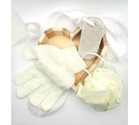 Coffret Beauté en Bois, Forme Cœur, 3 Accessoires de Soins du Corps, pour un moment de Détente. Cadeau idéal à offrir ou à s'offrir.