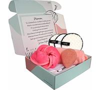 Coffret Beauté Femme Démaquillage Réutilisable, Set 7 Produits Spa Visage Écologique, Cadeau Maman Fête des Mères Anniversaire avec Message Personnalisé