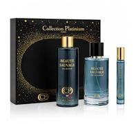 Coffret Beauté Sauvage Mixte - Eau de Parfum 100 ml + Gel Douche Parfumé + Parfum de Poche 35 ml - Coffret Cadeau Longue Tenue
