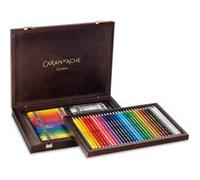 Coffret beaux-arts en bois - 30 crayons Prismalo + 40 NEOCOLOR II G